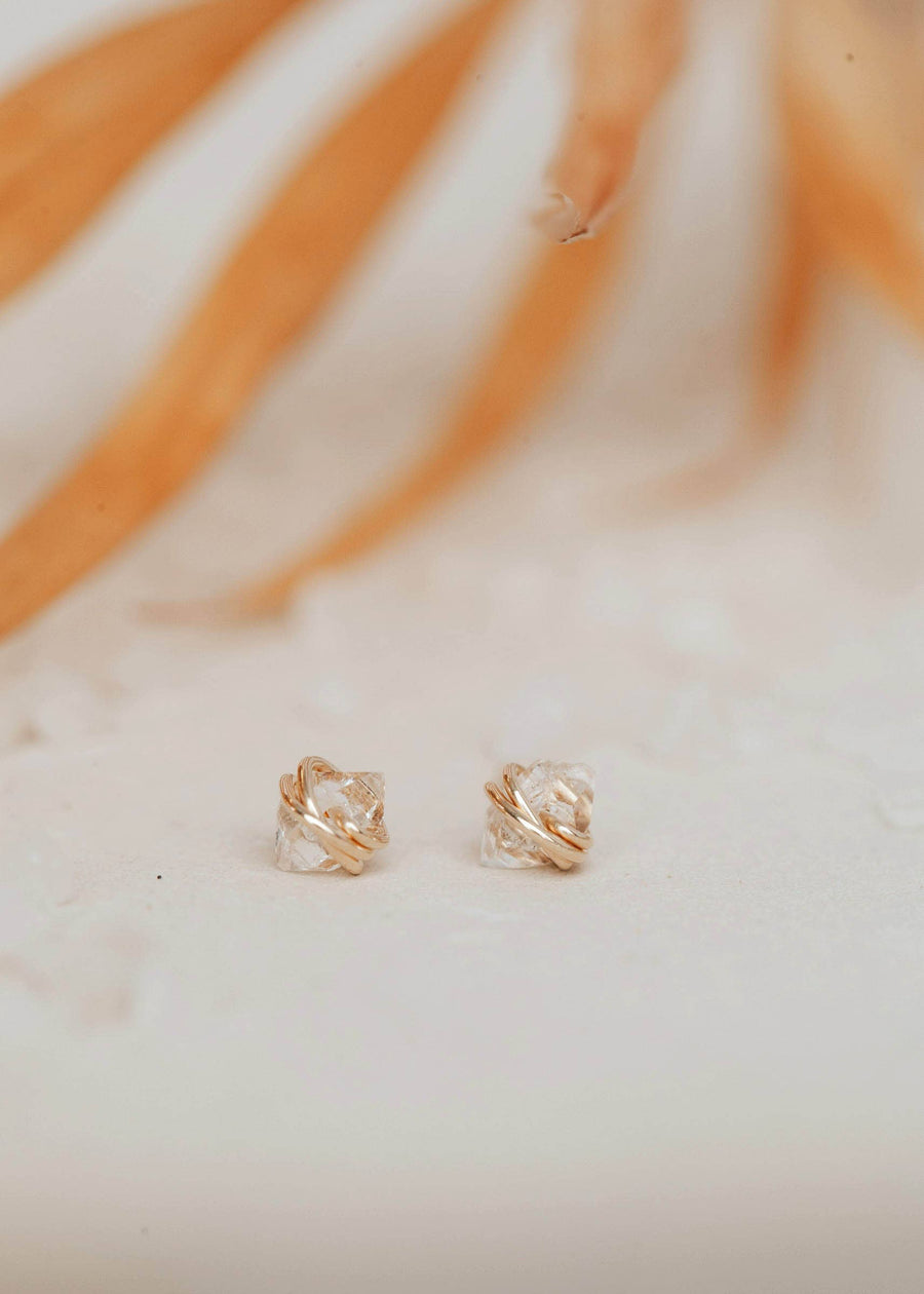 Hello Adorn Herkimer Diamond Studs