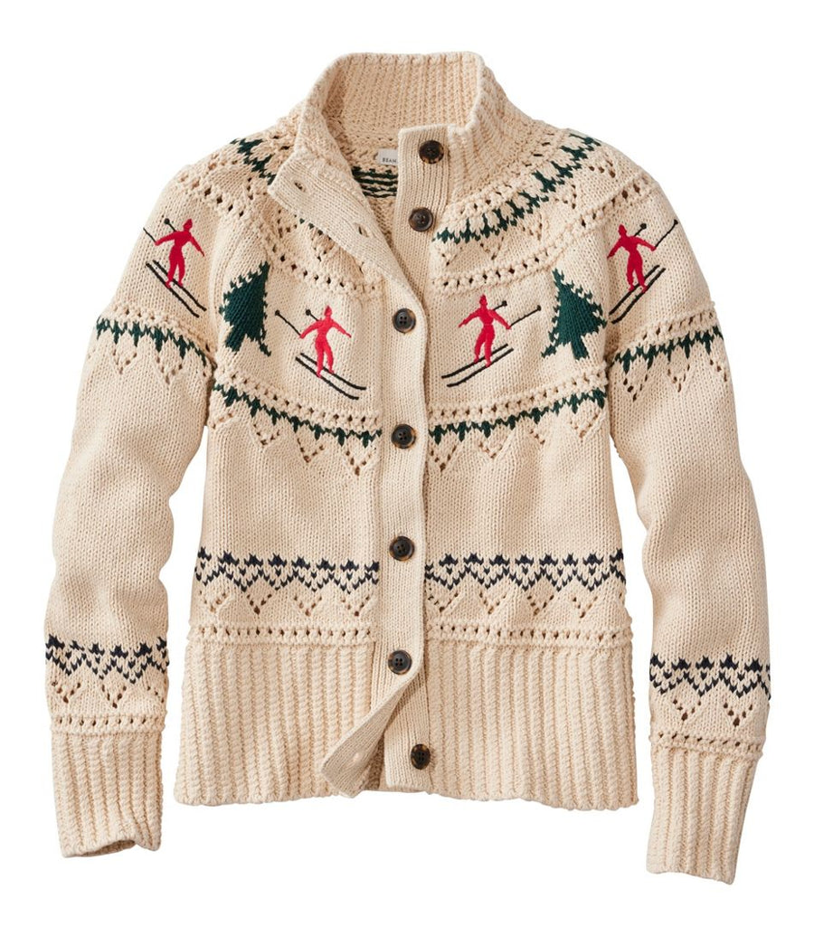Women's Signature Cotton Fisherman Cardigan Fair Isle