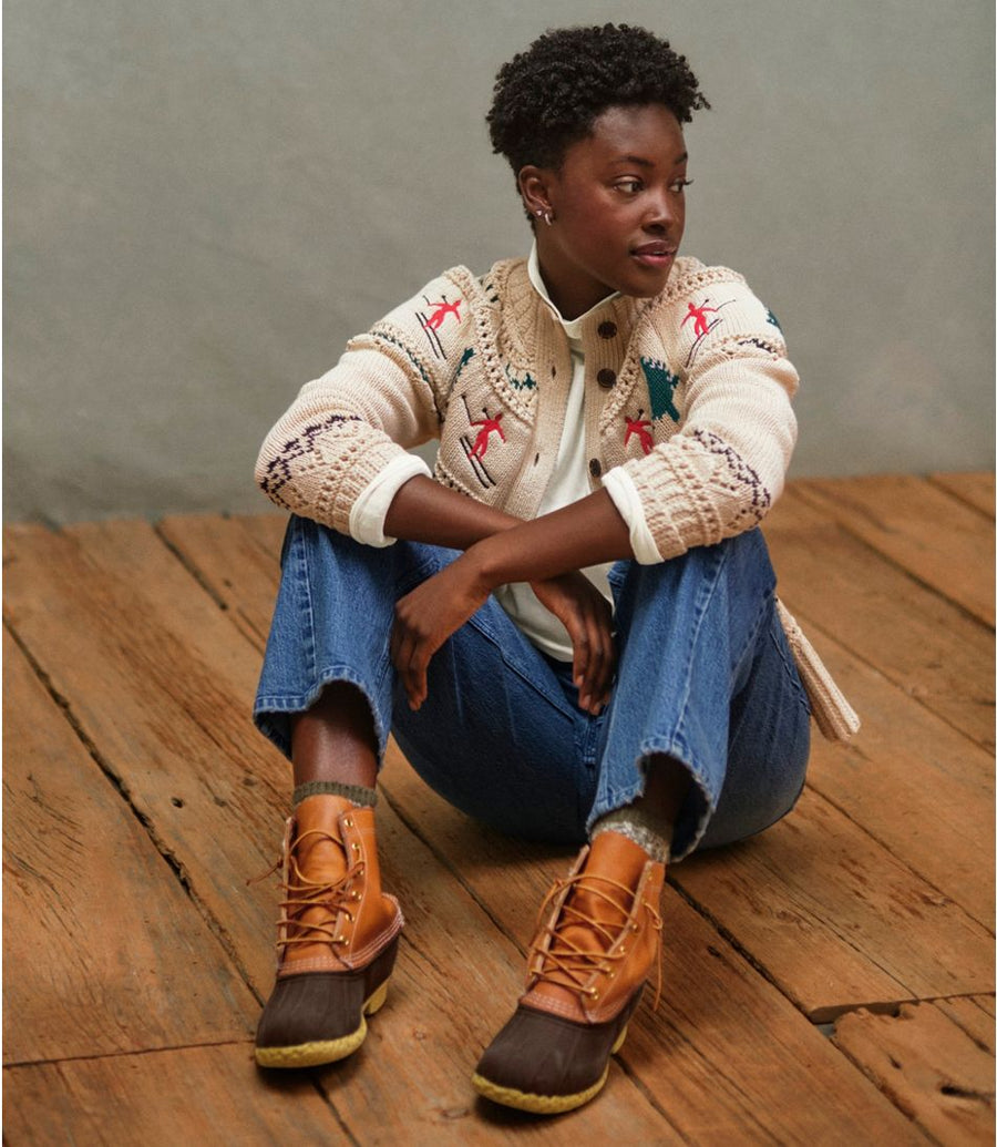 Women's Signature Cotton Fisherman Cardigan Fair Isle