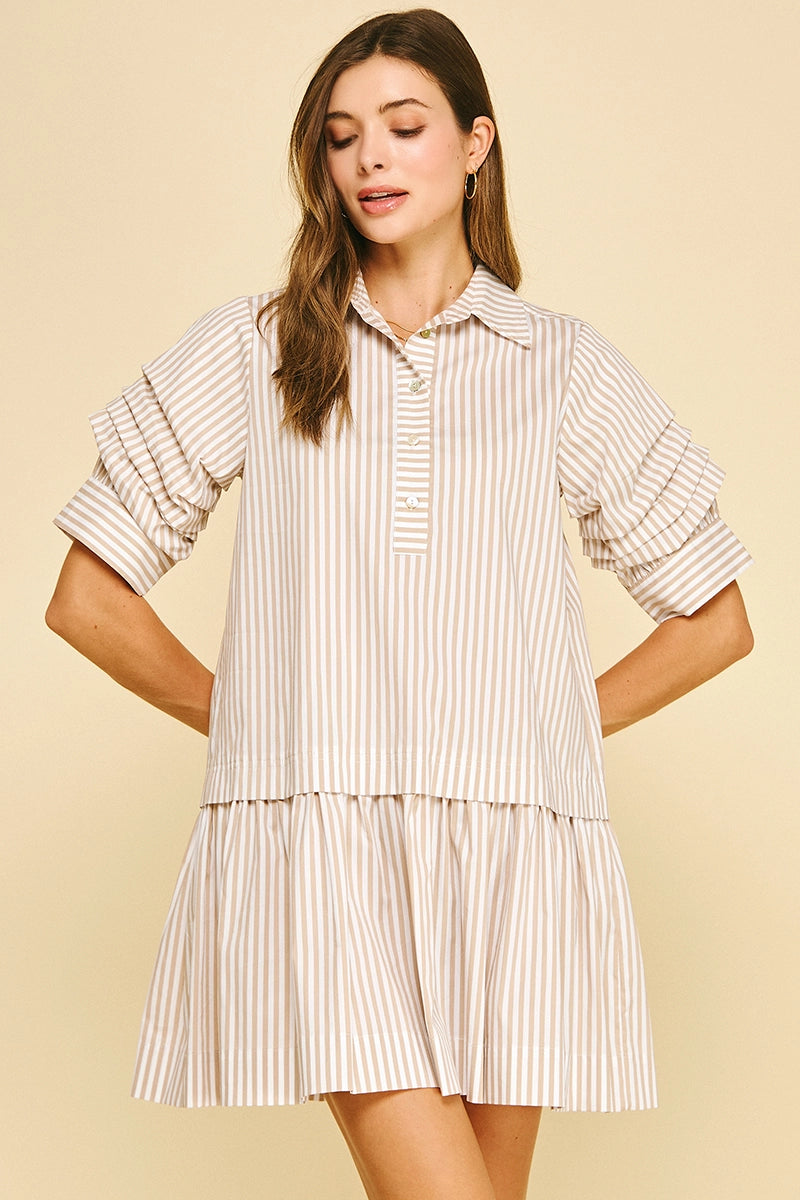 Stripe Button Down Mini Dress