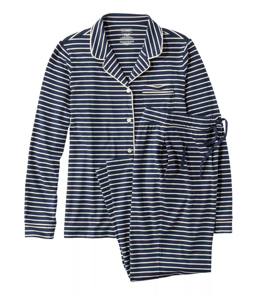 LLBean Women's Super Soft Shrink-Free Button Front Pajama Set