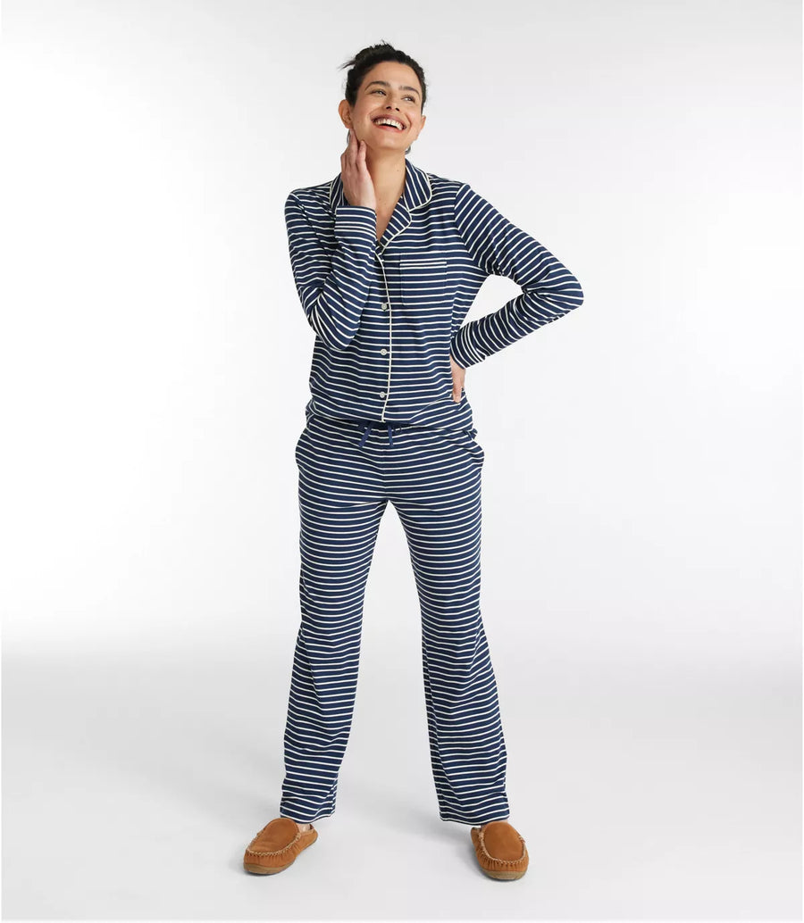 LLBean Women's Super Soft Shrink-Free Button Front Pajama Set