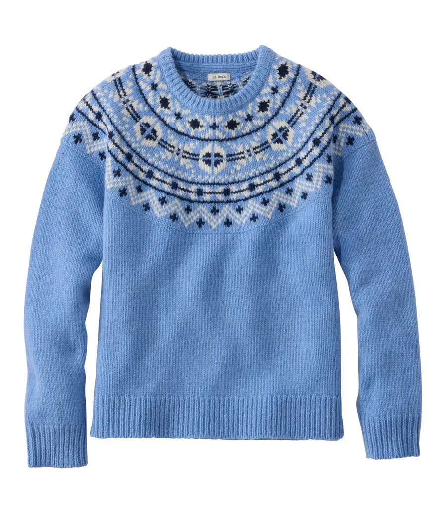 LLBean Women's Ragg Wool Crewneck Fair Isle Sweater
