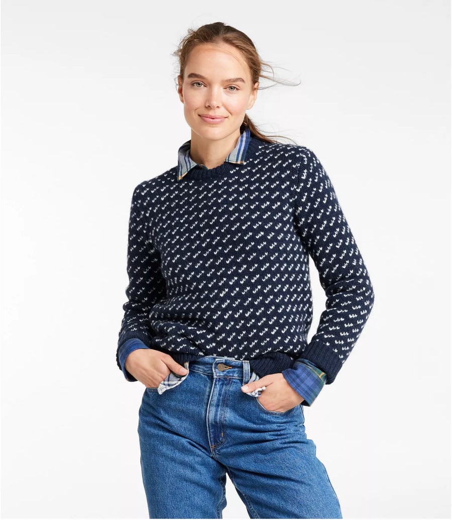 LLBean Women's Classic Ragg Wool Crewneck Birdseye Sweater