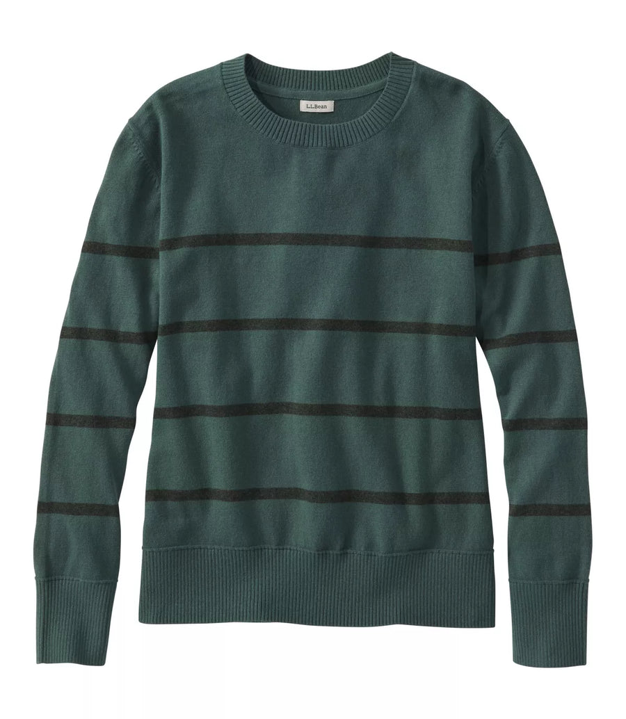 LLBean Women's Cotton/Cashmere Crewneck Stripe Sweater