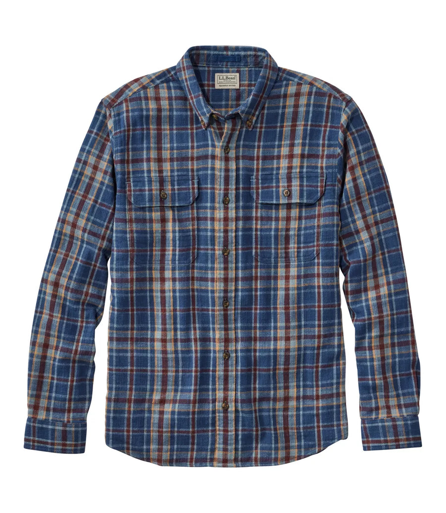 LLBean M's 1912 Field Plaid Flannel Shirt Slightly Fitted