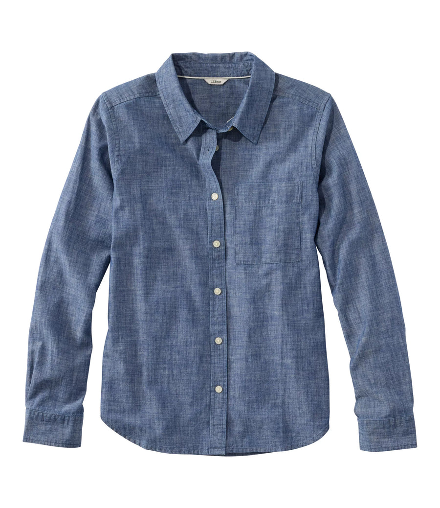 LLBean Women's Essential Chambray Shirt Long Sleeve