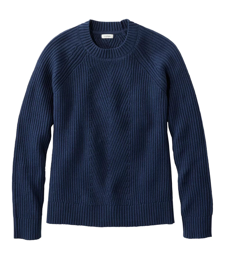 LLBean Women's Mariner Rib Mixed Stitch Crewneck Sweater