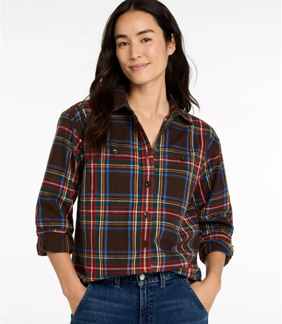 LLBean Women's Scotch Plaid Heritage Boyfriend Flannel