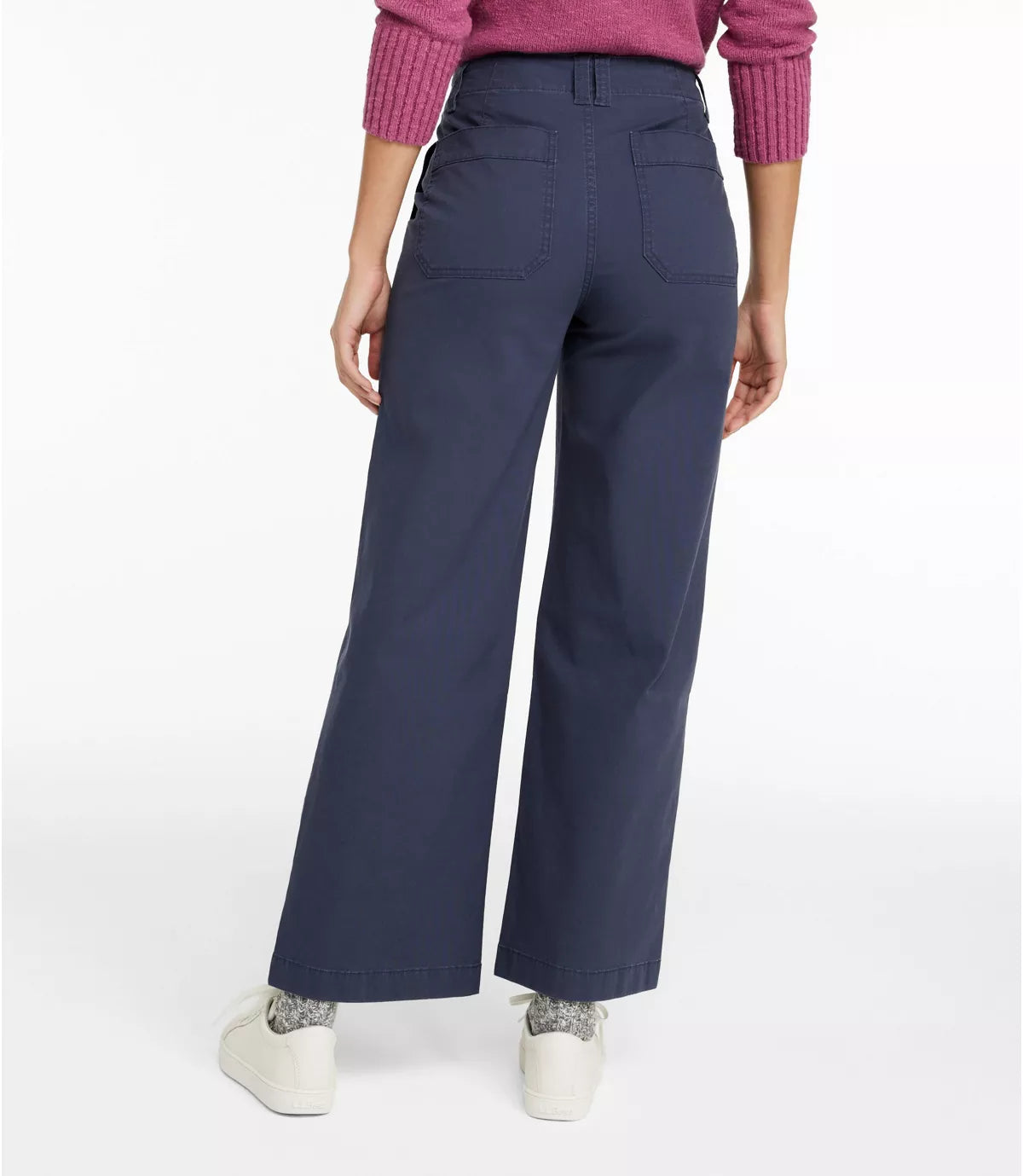 LLBean Women's 207 Vintage Cotton Canvas Pant High-Rise Wide Leg