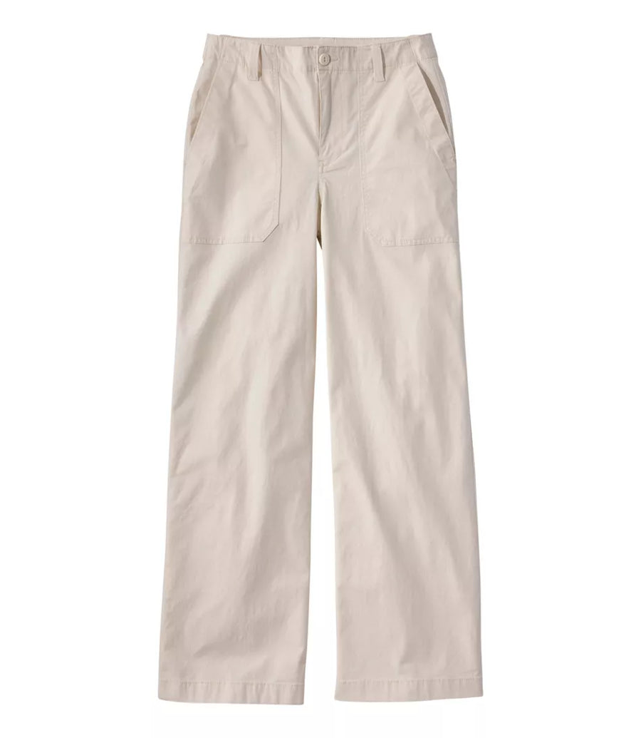 L.L.Bean Women's 207 Vintage Cotton Canvas High-Rise Wide-Leg Pants