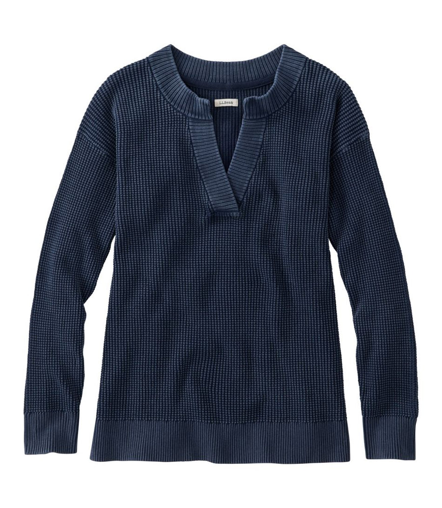 Women's Splitneck Sunwashed Waffle Sweater
