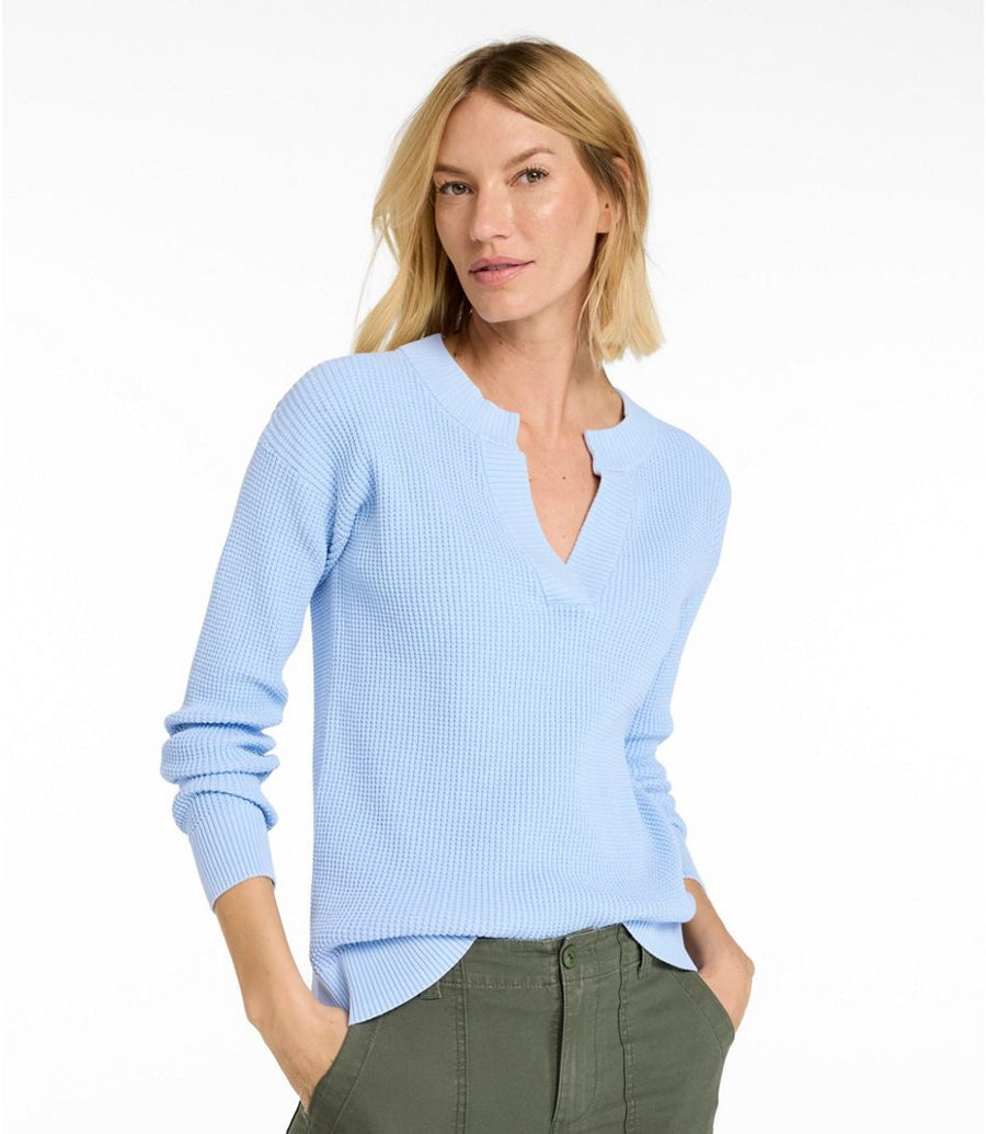 Women's Splitneck Sunwashed Waffle Sweater