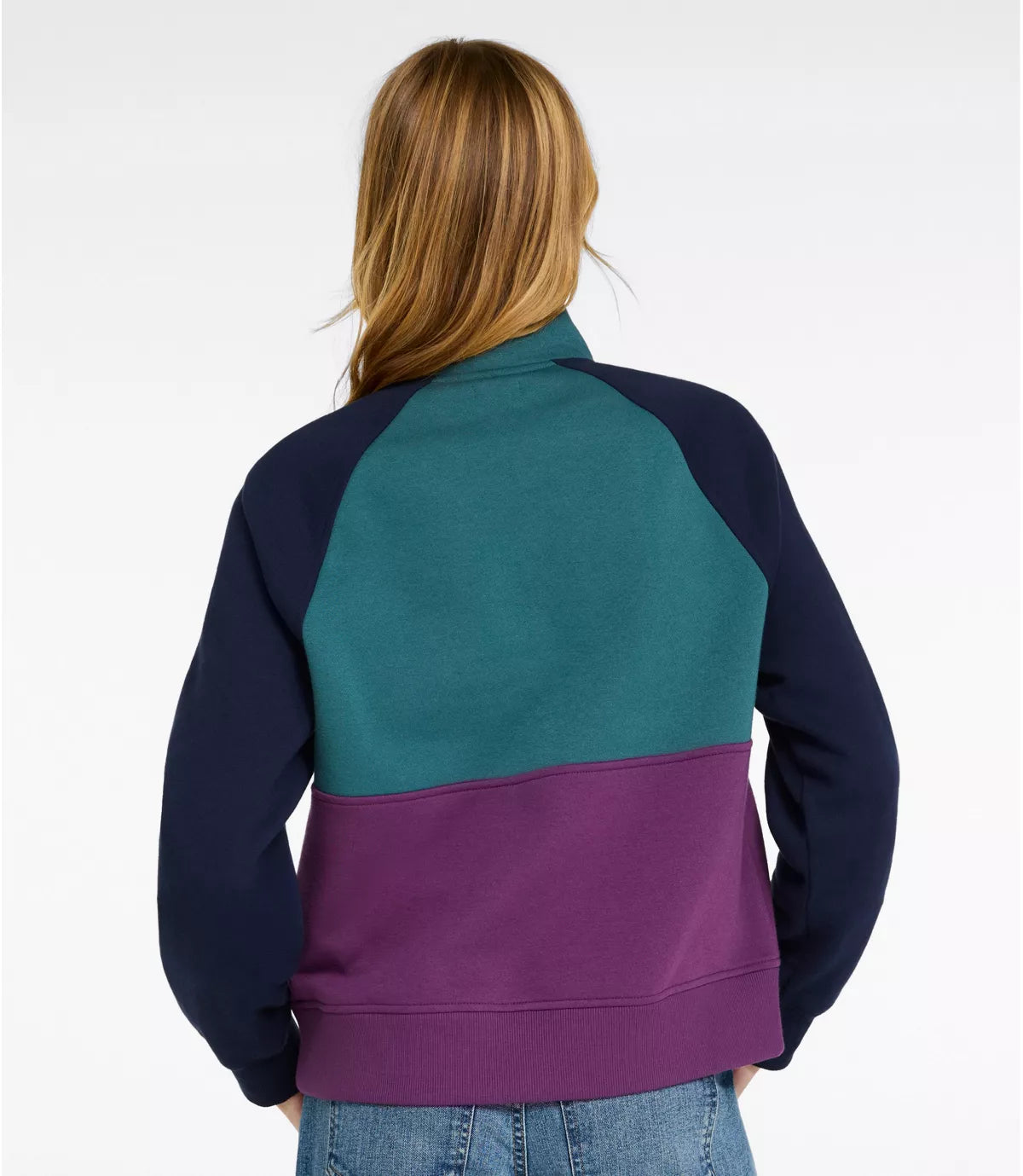 LLBean Women's Mountain Classic Color Block 1/2 Zip Sweatshirt