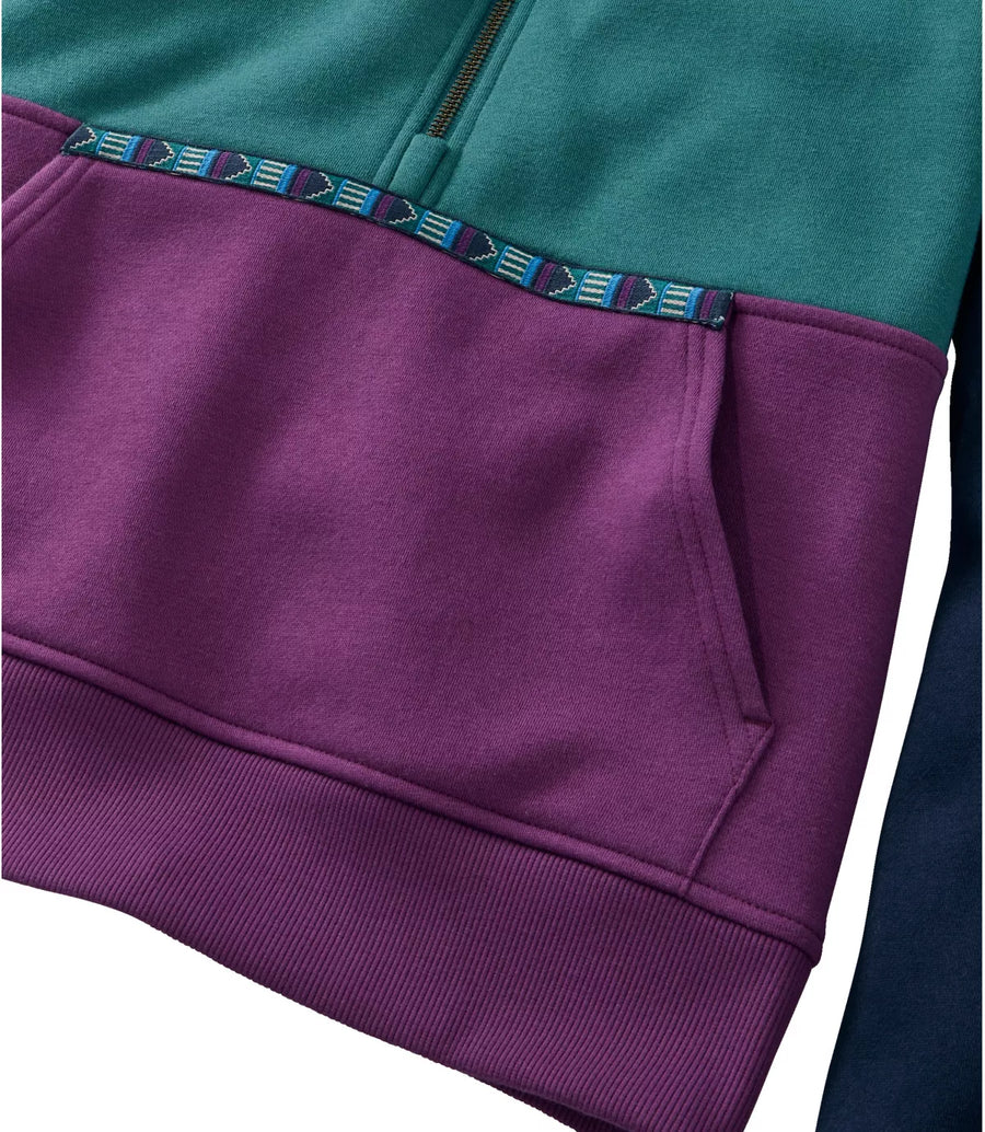 LLBean Women's Mountain Classic Color Block 1/2 Zip Sweatshirt