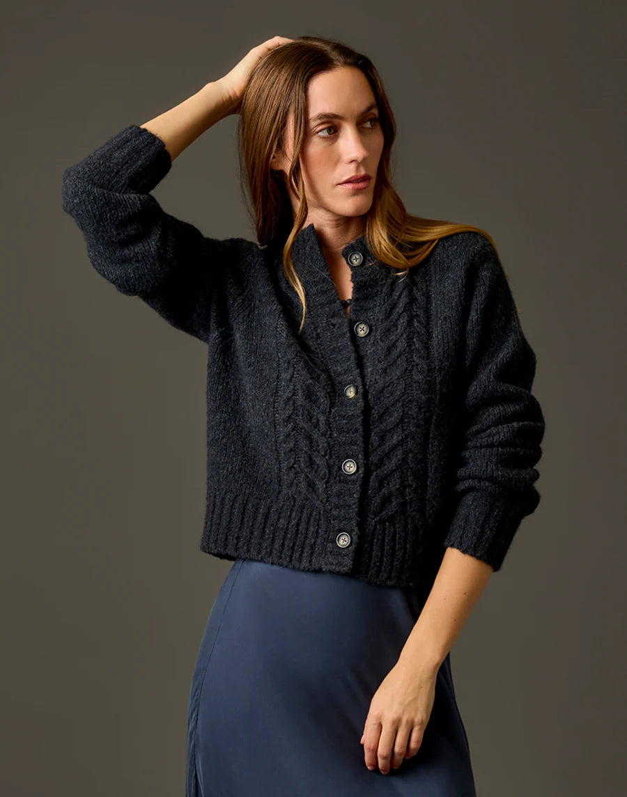 Carve Poppy Cropped Cardigan