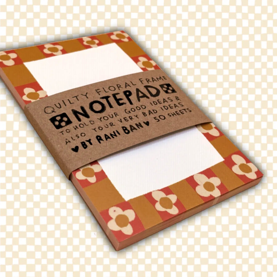 Quilty Floral Frame Notepad