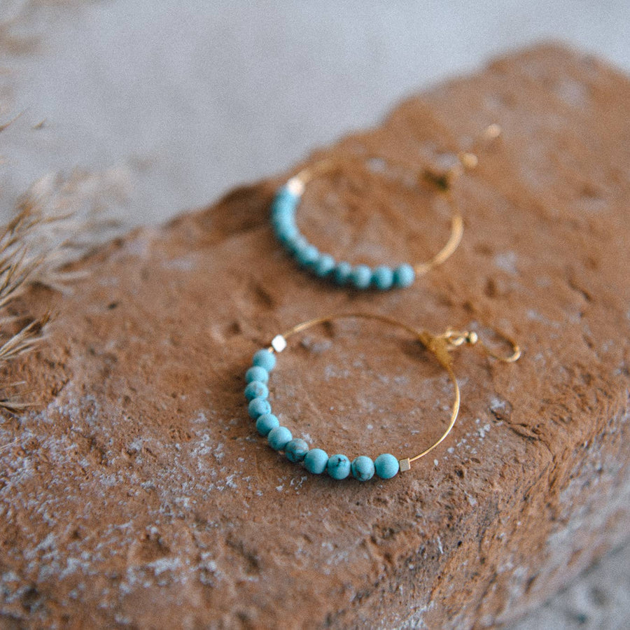 Cecelia Gemstone and Gold-Plated Hoop Earrings