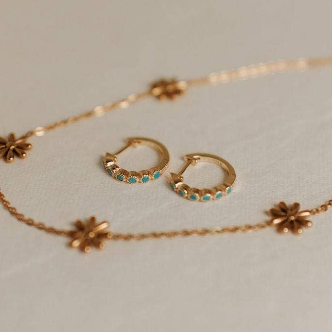 Mauve Jewelry Gaby Turquoise Hoops