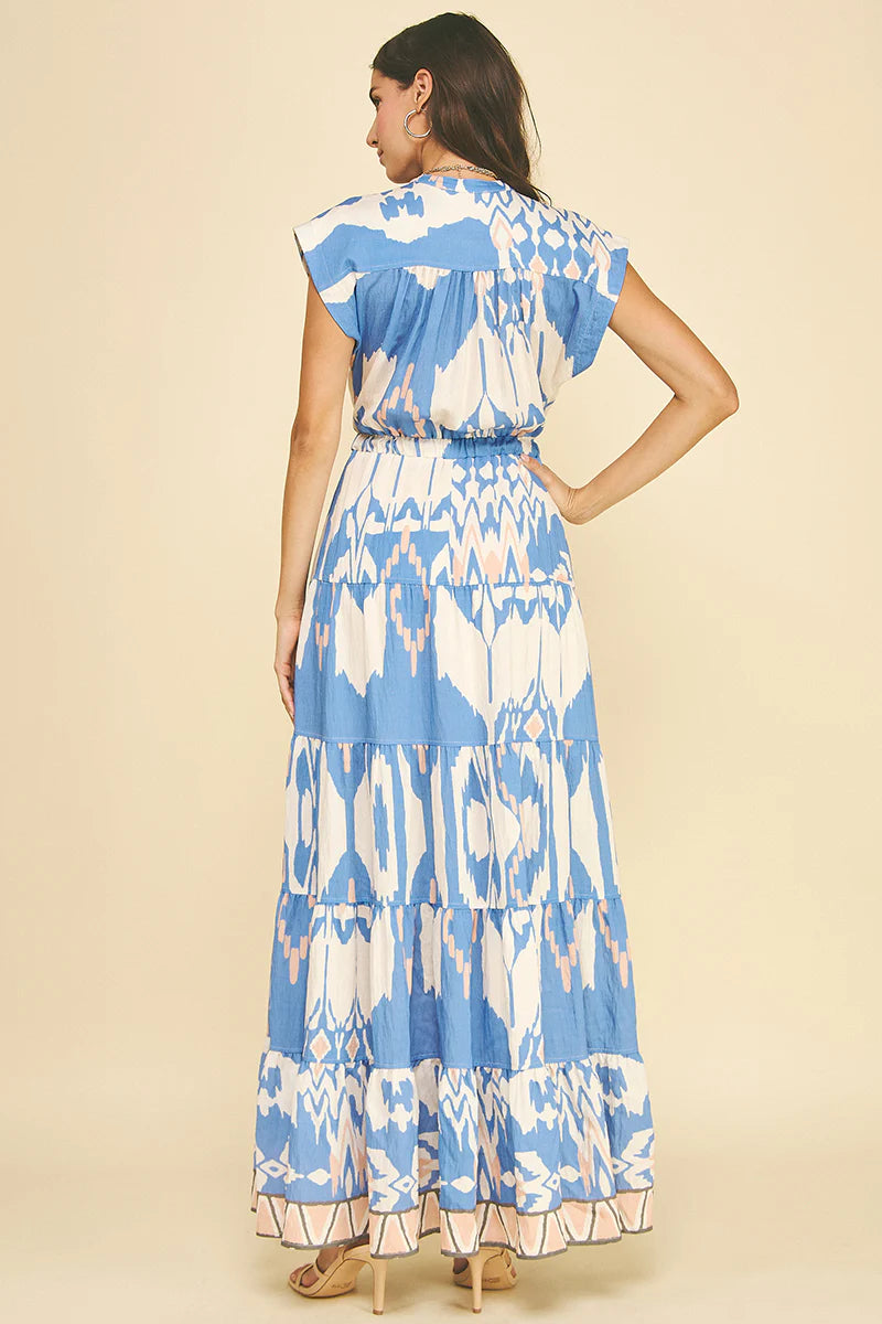 Geo Tiered Maxi Dress