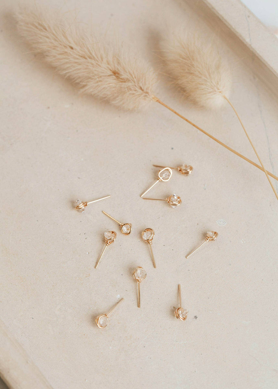Hello Adorn Herkimer Diamond Studs
