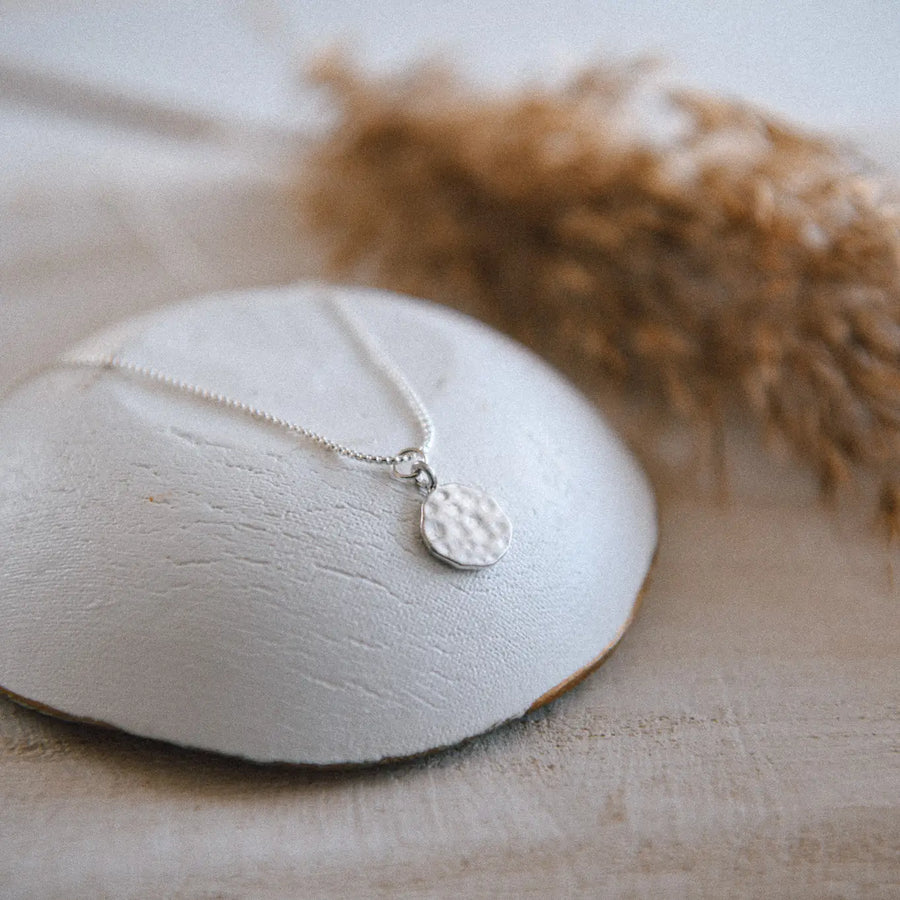 Riverstone Hammered Sterling Silver Necklace