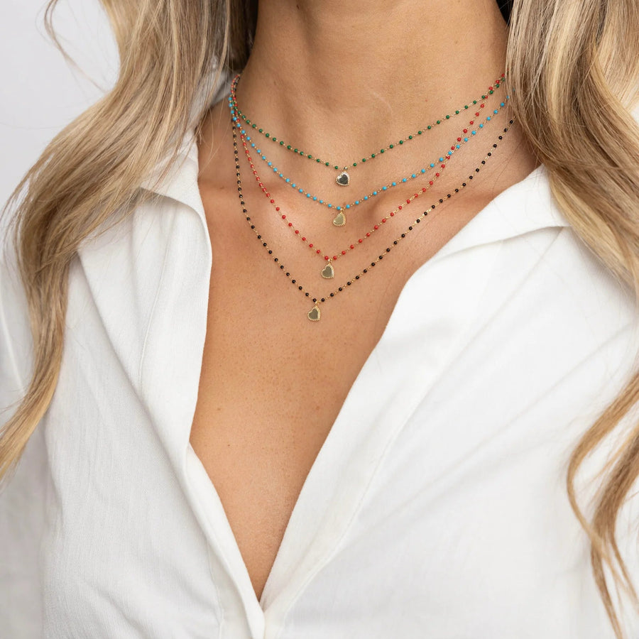 Elsa Mini Heart Necklace Red