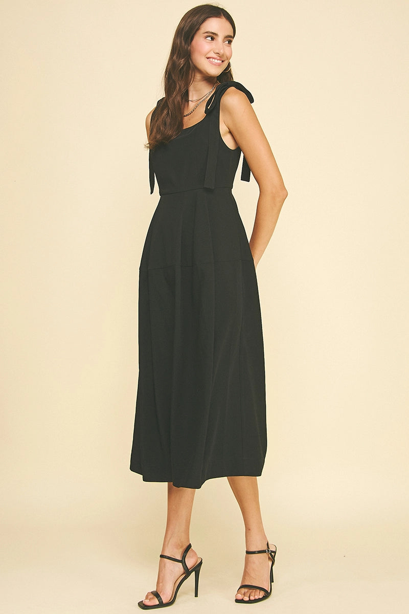 Ribbon Detailed Sleeve Midi Dress