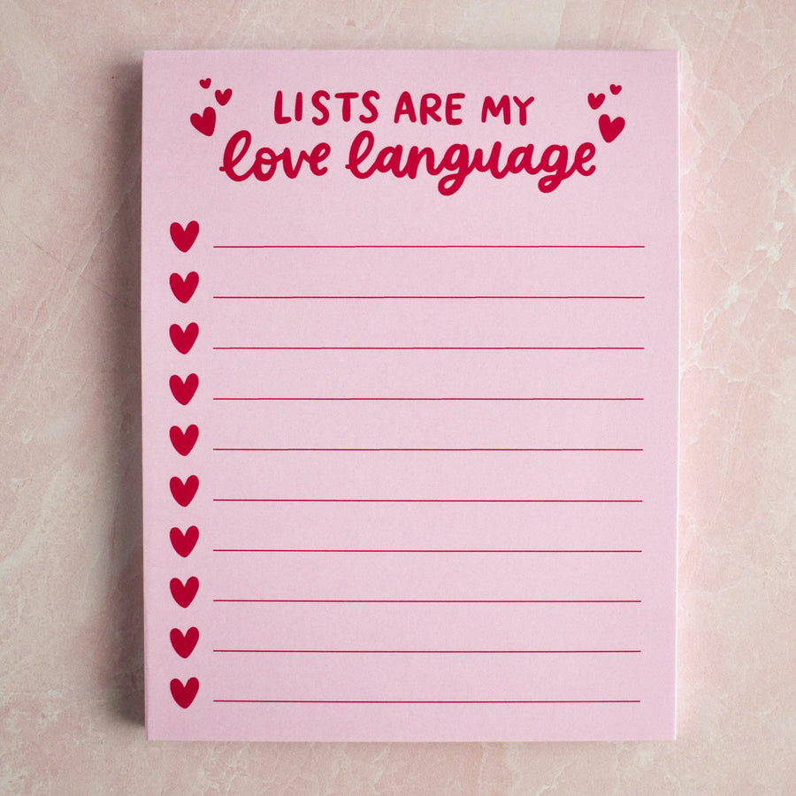 Lists Are My Love Language Notepad