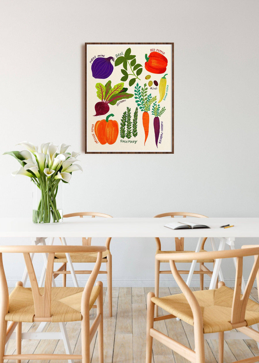 Dream Folk Studio Rainbow of Veggies Art Print