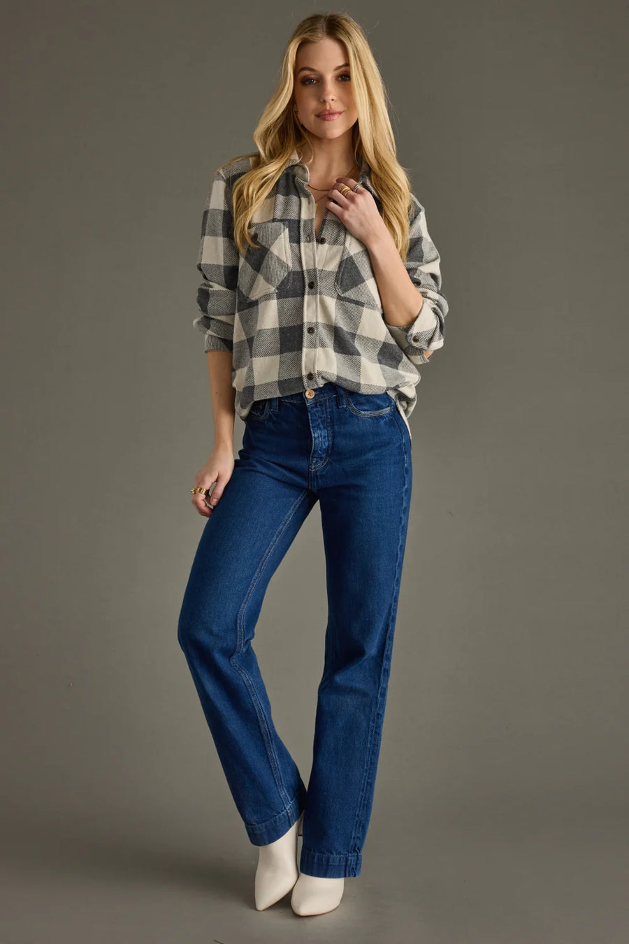 Super Soft Buffalo Check Button Down Shirt