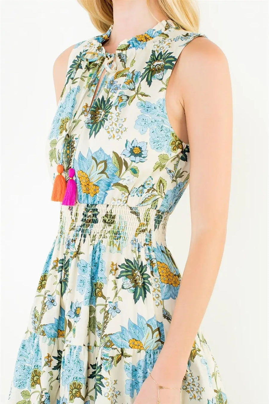 THML Sleeveless Floral Pattern Dress