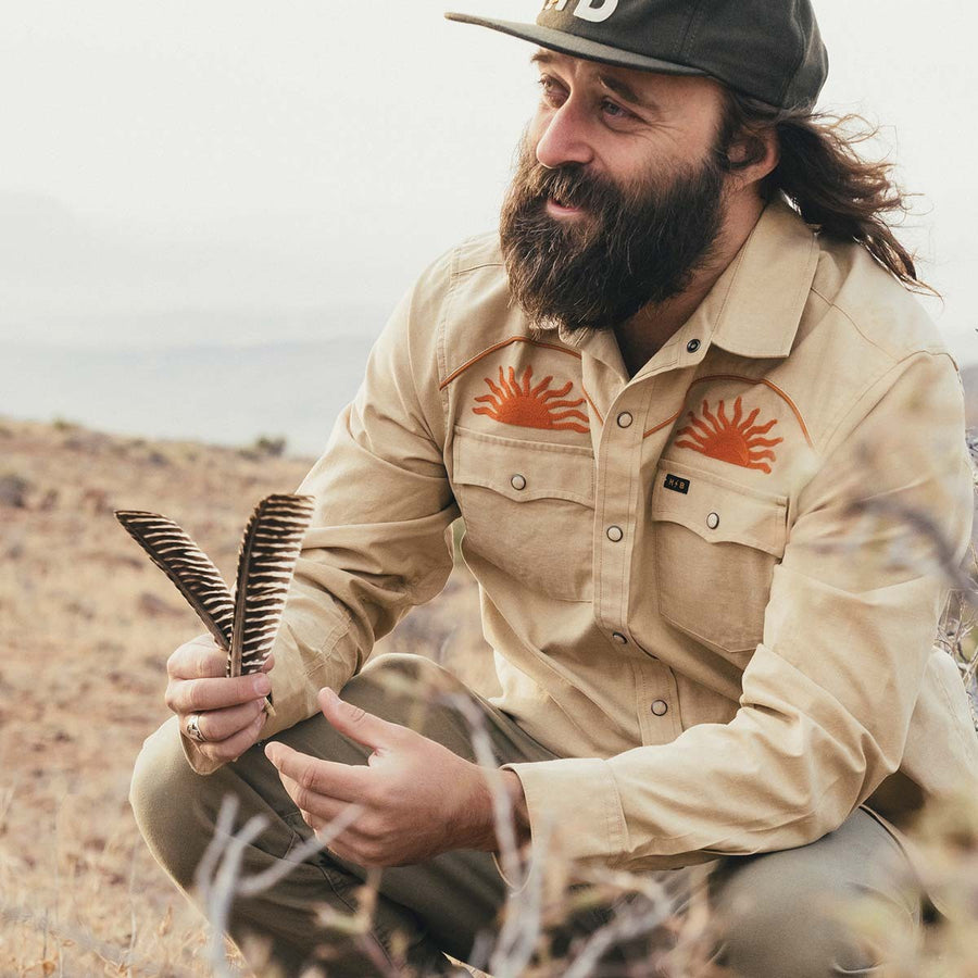 Crosscut Long Sleeve Button Up Shirt