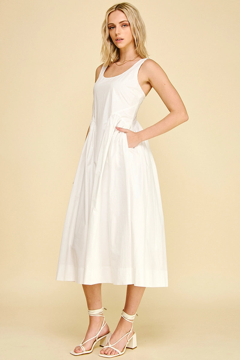PINCH A-Line Poplin Midi Dress