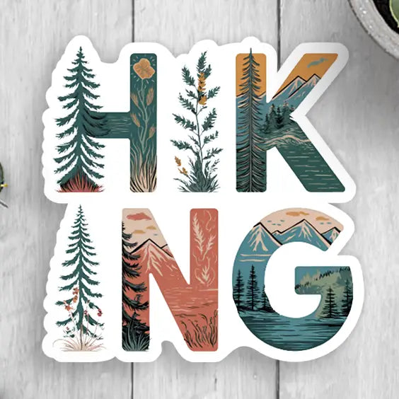 Expressions Hiking Sticker