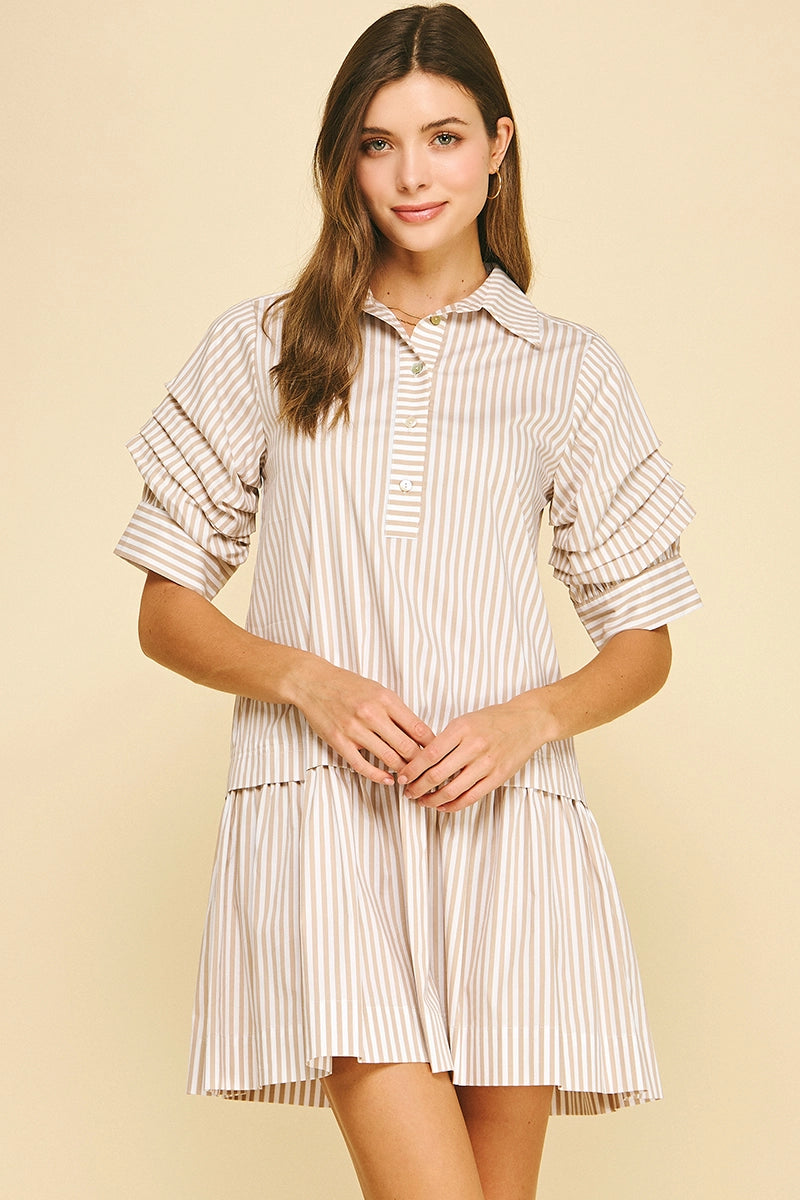 Stripe Button Down Mini Dress