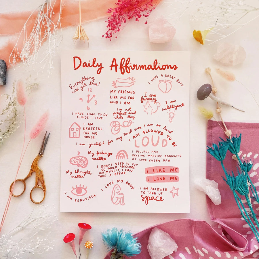 Daily Affirmations Art Print 8x10