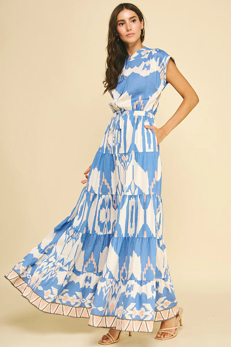 Geo Tiered Maxi Dress