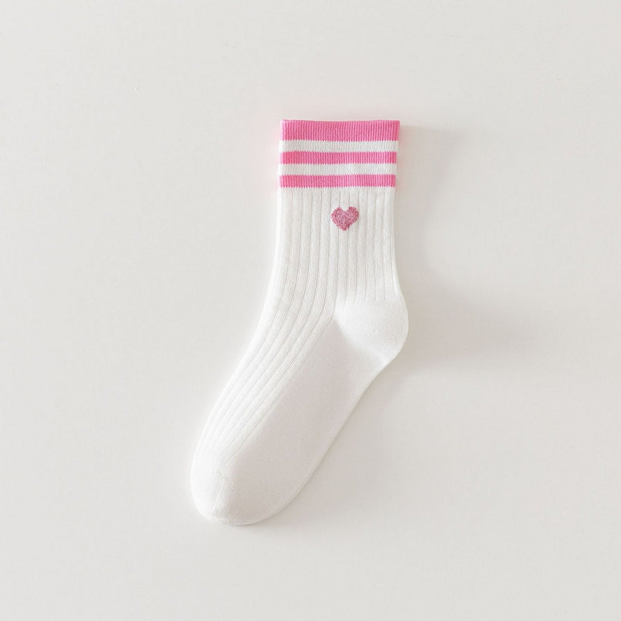 Heart & Stripes Crew Socks