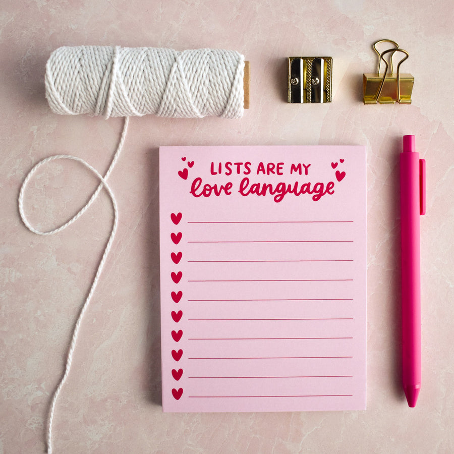Lists Are My Love Language Notepad