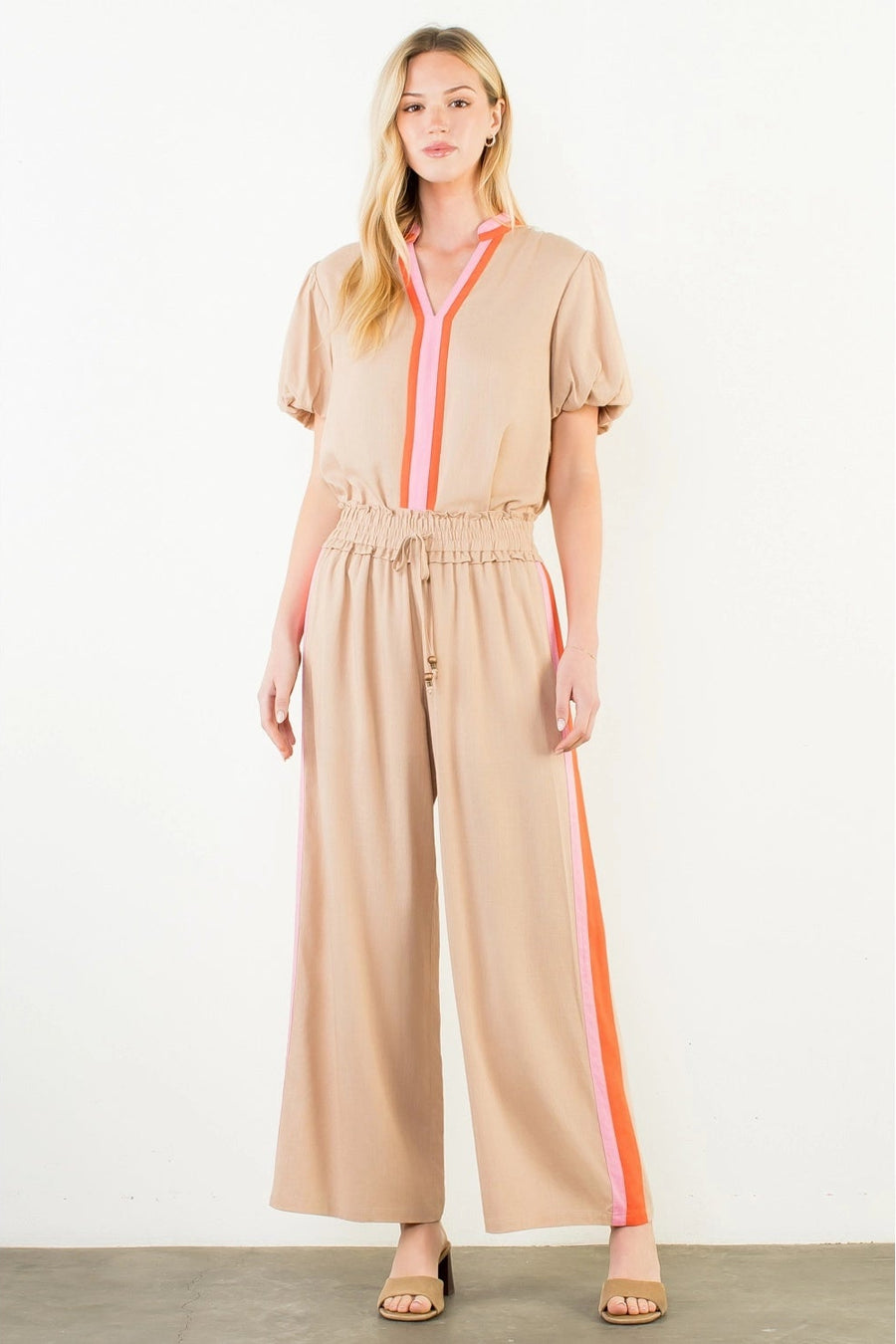 THML Wide Leg Side Stripe Pants