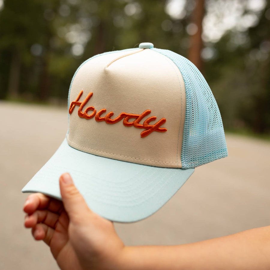 Montana Scene Howdy Embroidered Trucker Hat