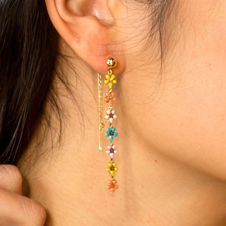 Peter + June Burnett Layered Daisy Earrings