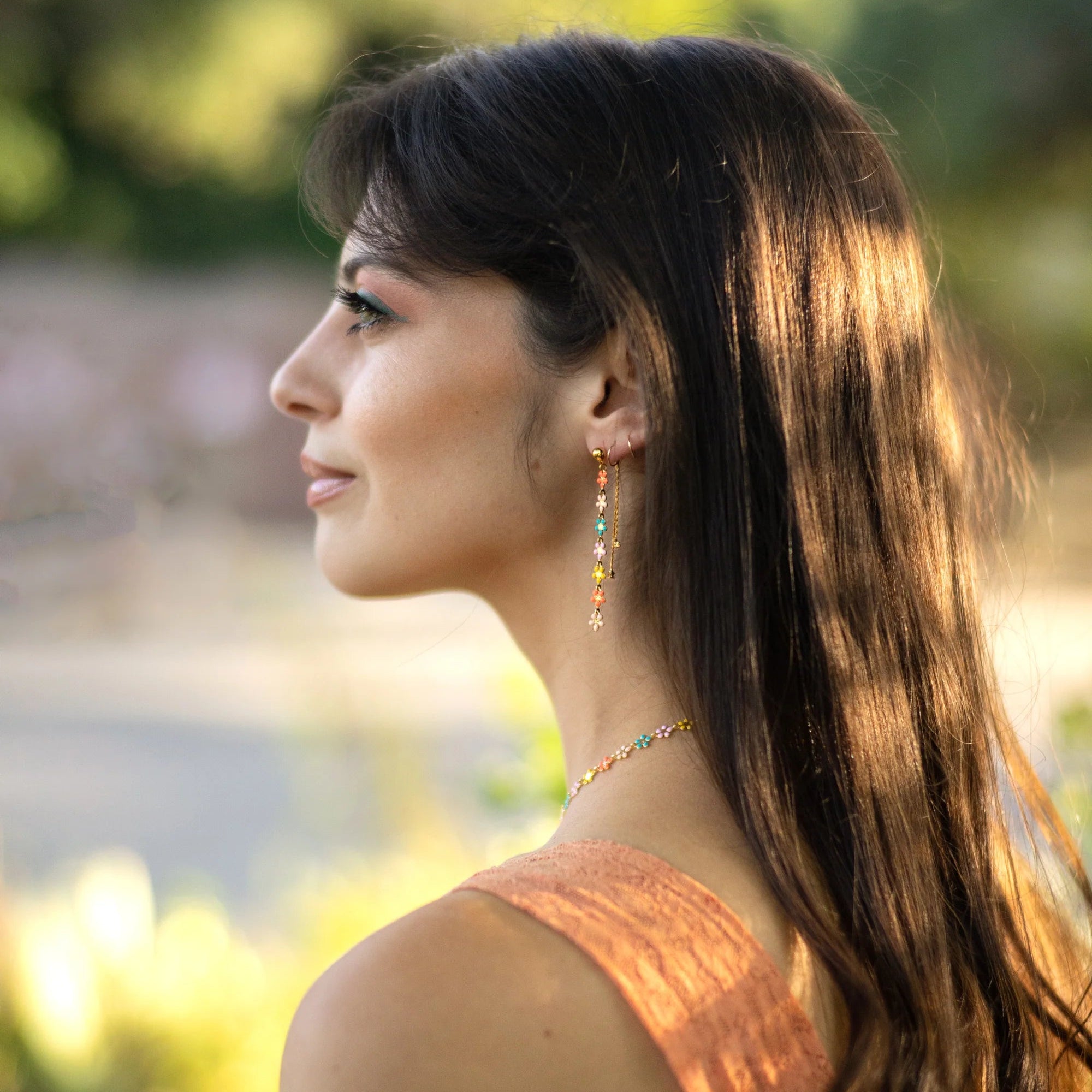 Peter + June Burnett Layered Daisy Earrings