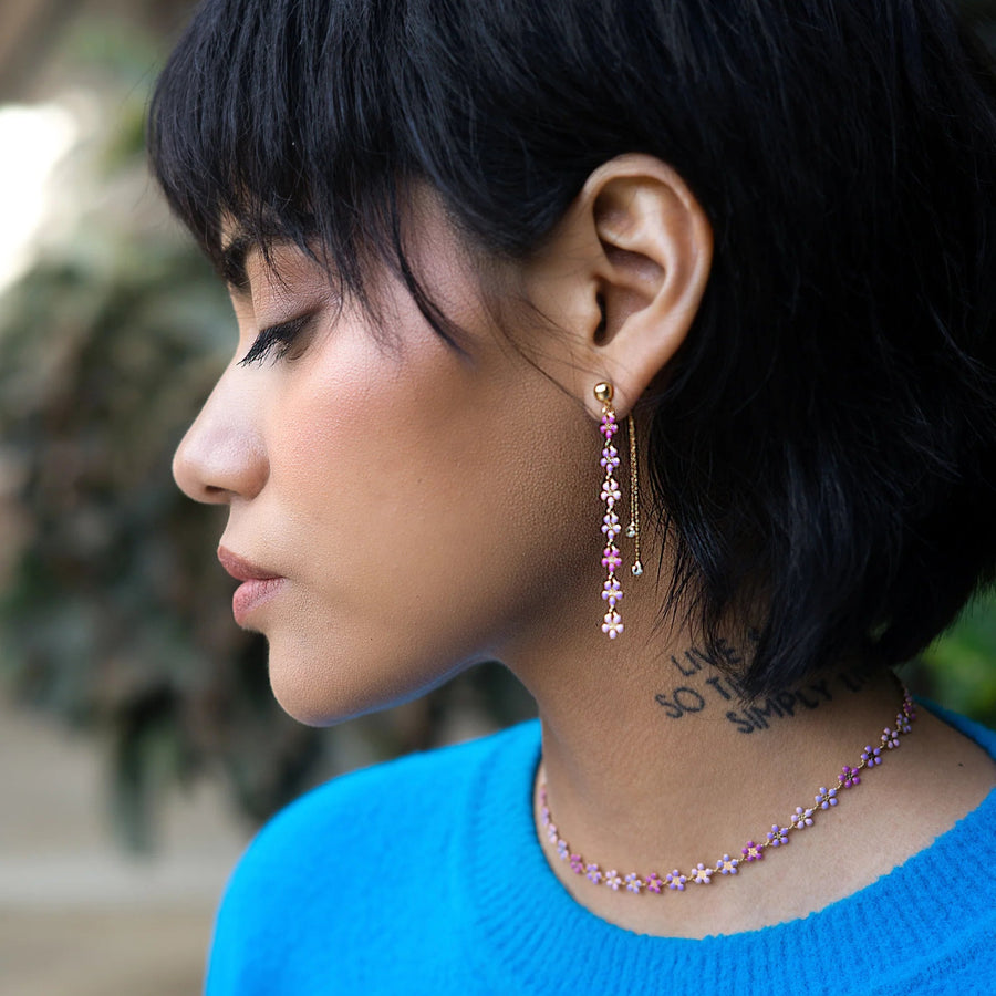 Peter + June Burnett Layered Daisy Earrings