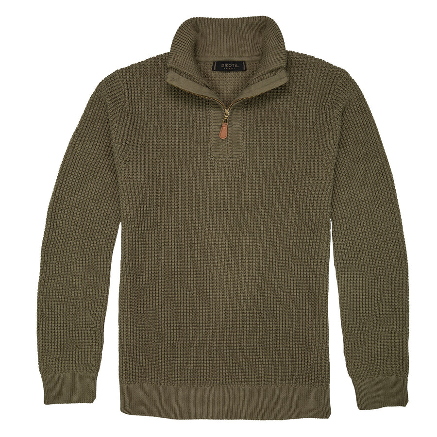 DKOTA GRIZZLY Angelo Cotton Zip Neck Sweater