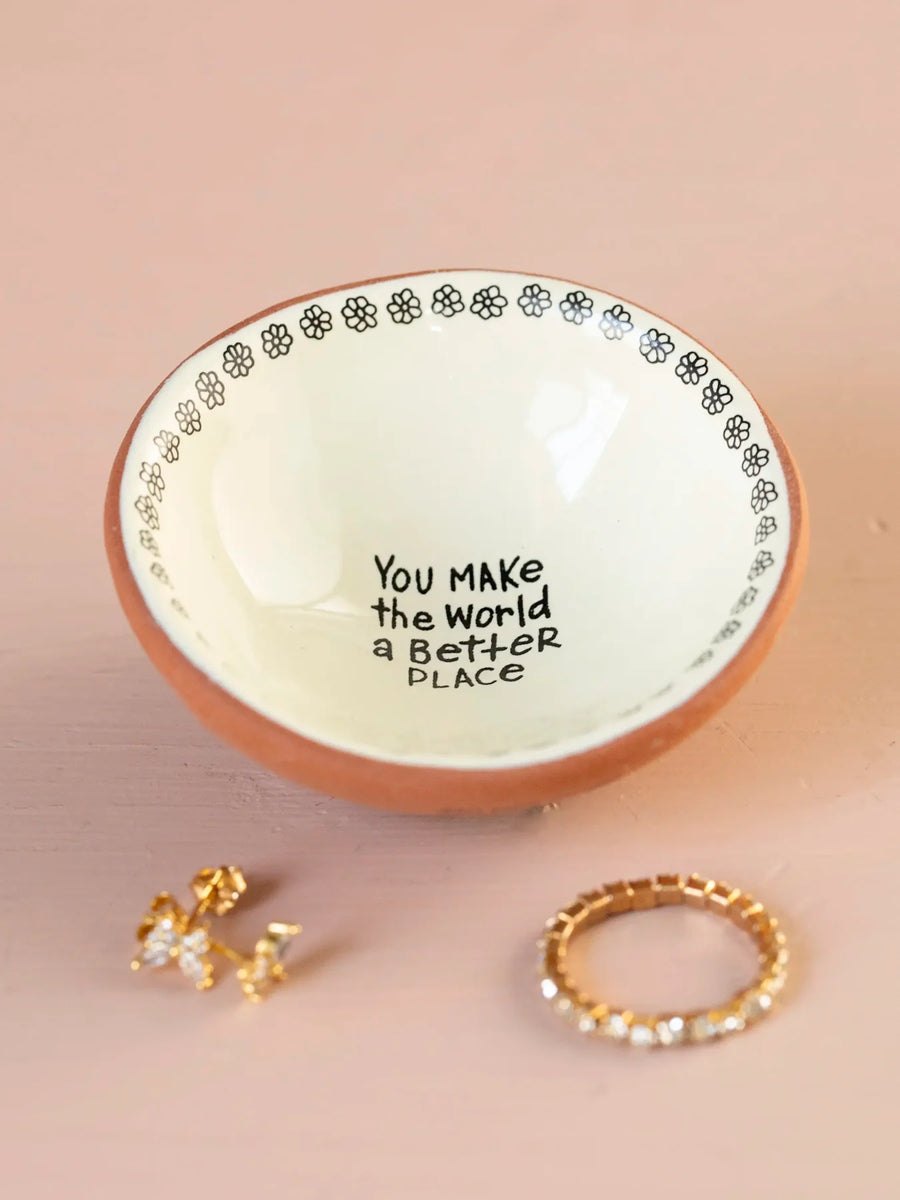 Natural Life Tiny Trinket Dish You Make The World