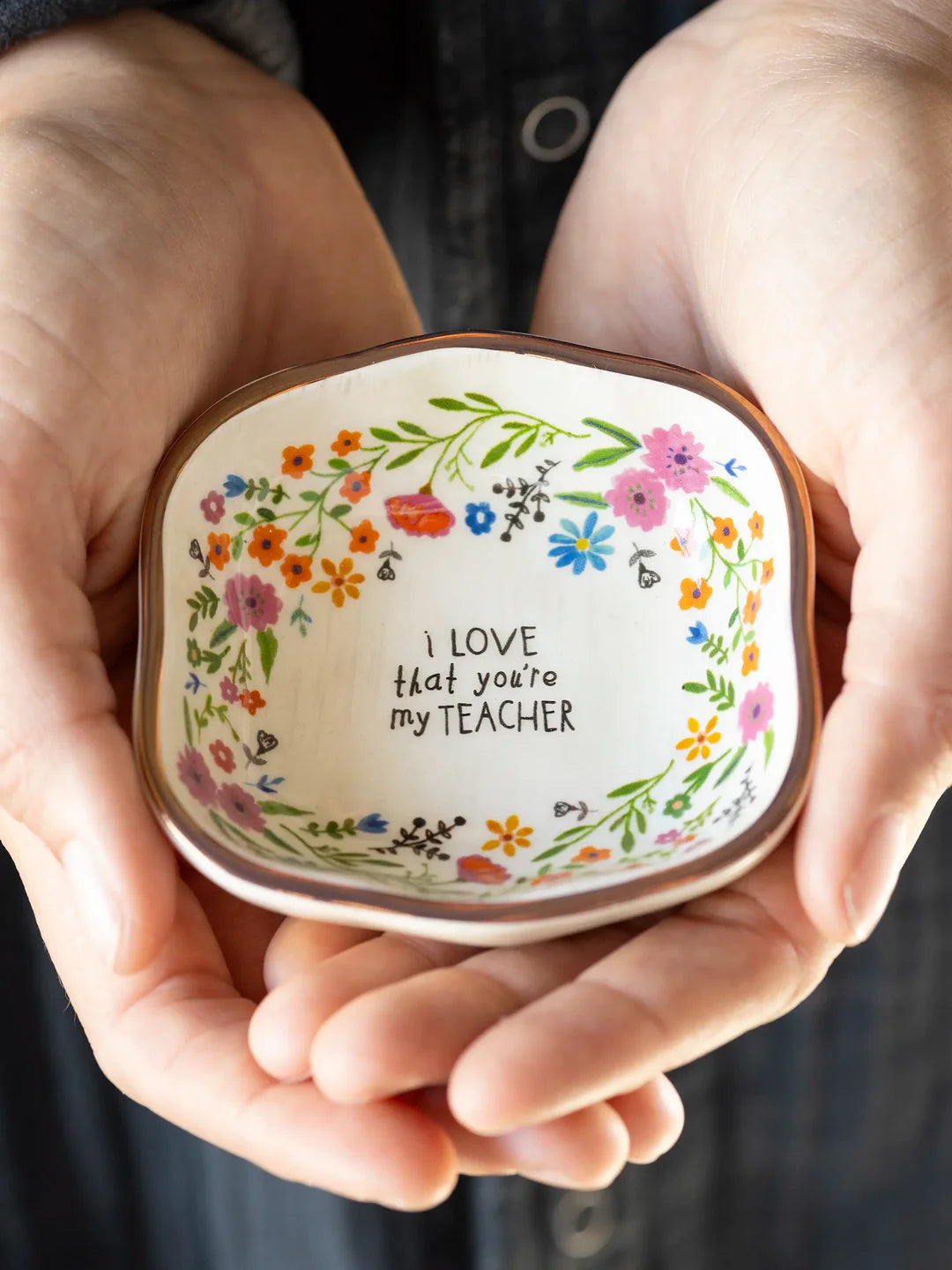 Natural Life Antiqued Trinket Bowl Teacher