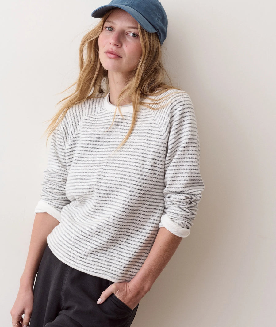 Marine Layer Stripe Heather Raglan
