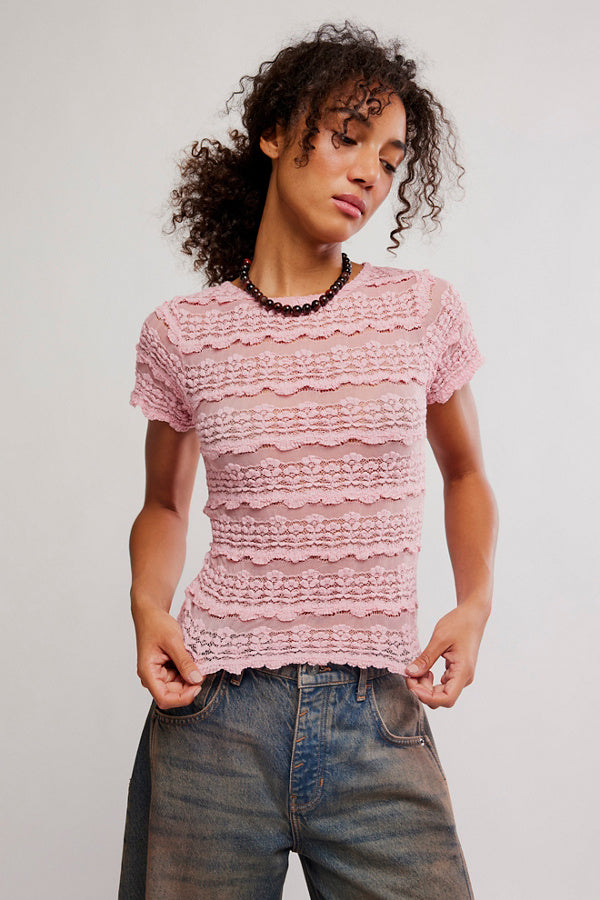 Free People Angelina Lace Tee
